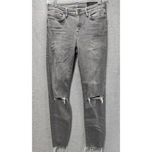 Allsaints Grace Slashed Grey Jeans Size 27